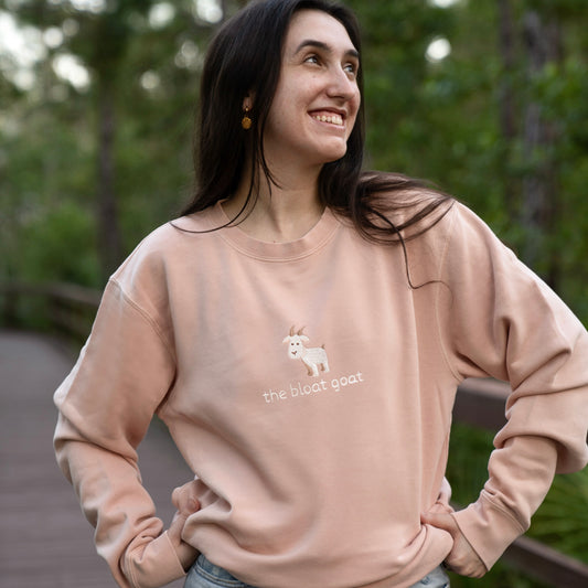 "the bloat goat" embroidered crewneck