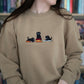 Cats and Books Embroidered Crewneck