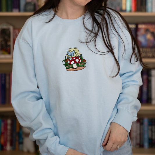 Reading Frog Embroidered Crewneck