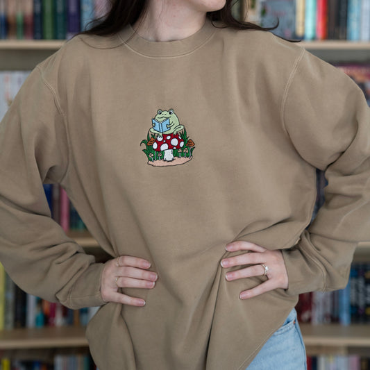 Reading Frog Embroidered Crewneck