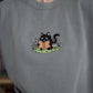 Kitty Reading Embroidered Crewneck