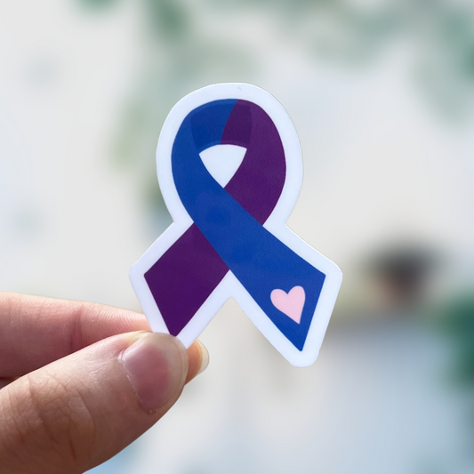 Purple and Blue Awareness Ribbon Sticker