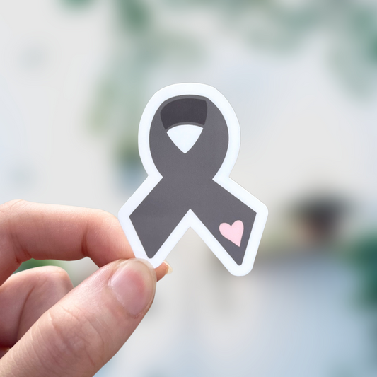 Gray Awareness Ribbon Sticker