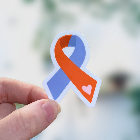 Orange and Orchid Awareness Ribbon Sticker