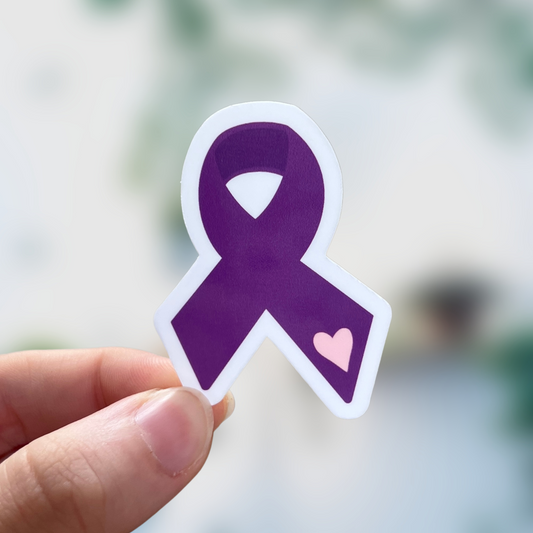 Purple Awareness Ribbon Sticker