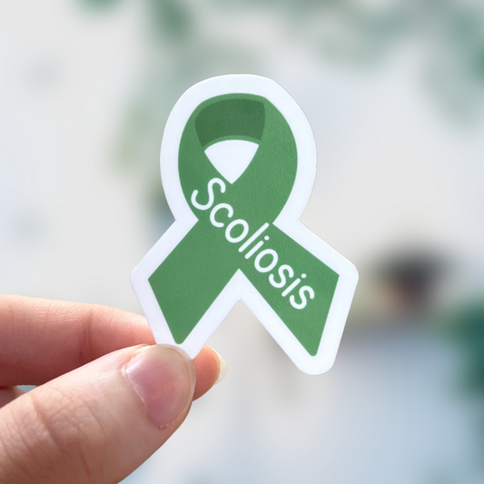Scoliosis Awareness Ribbon Sticker
