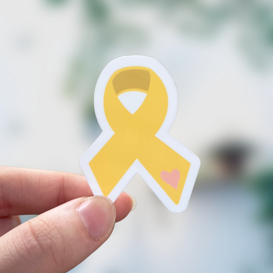 Yellow Awareness Ribbon Sticker