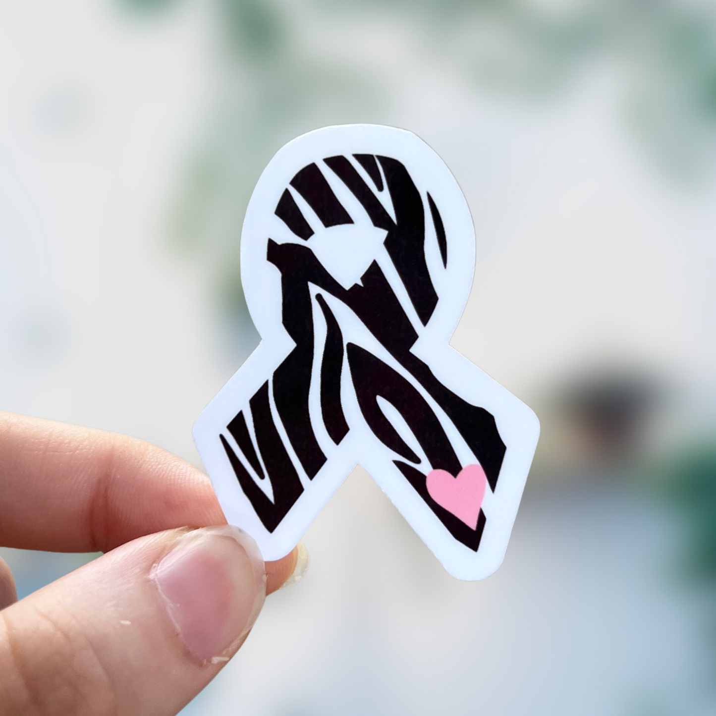 Zebra Awareness Ribbon Sticker